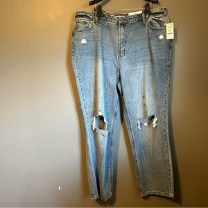 NWT And Now This Sz 18 Women’s Distressed Ultra High Rise Straight Light Jeans!